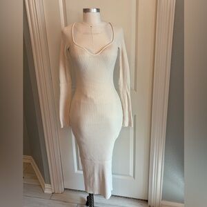 H&M sz S, Ivory, Ribbed Maxi Dress, NWT